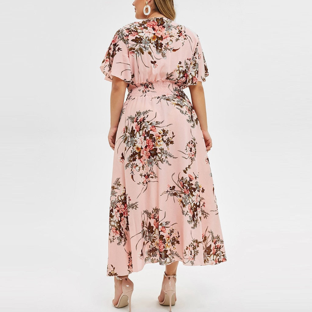 Mia - Plus Size Floral Maxi Dress – Logan's Look Lore
